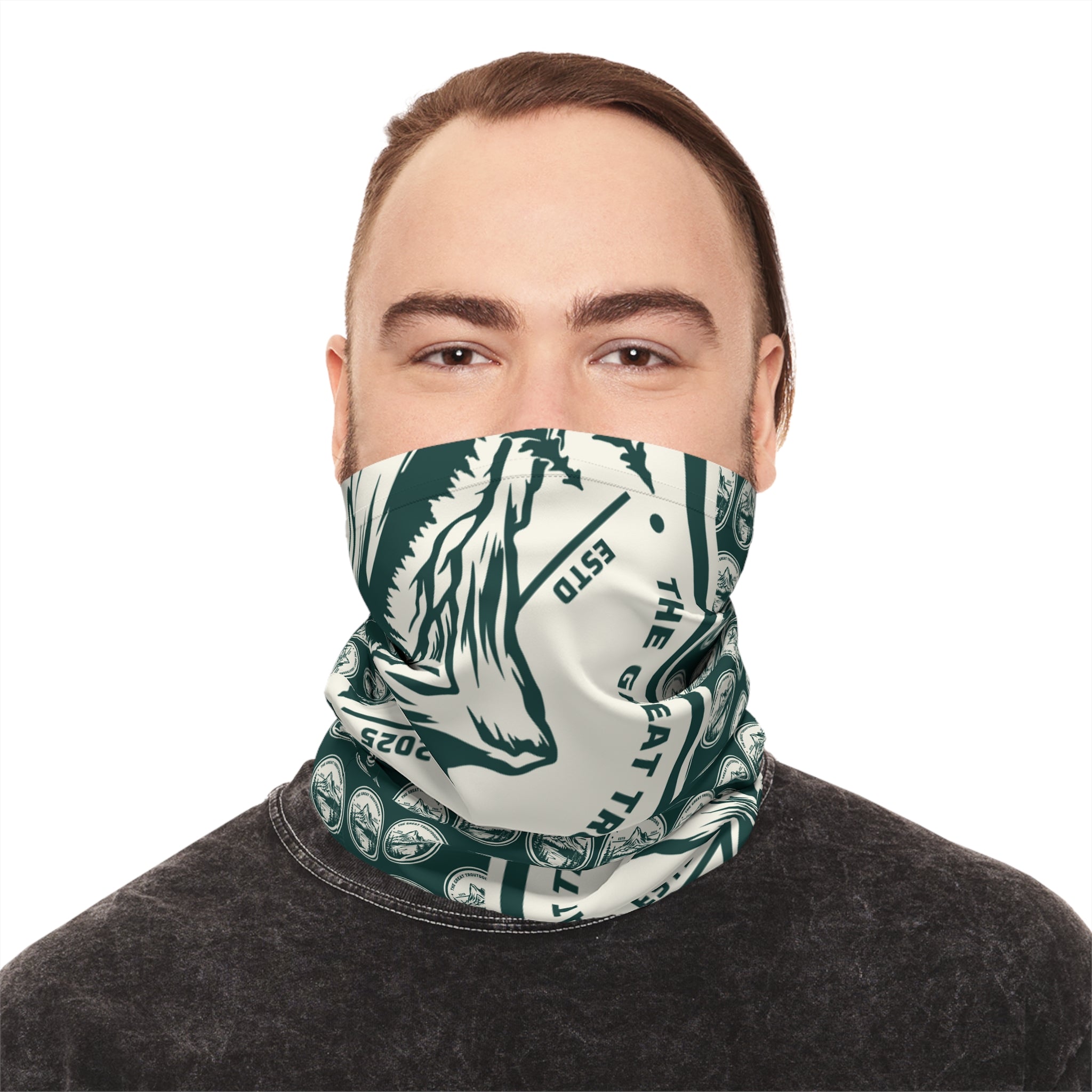 Neck Gaiter — 'The Great Troutdoors' Fishing Pattern Tube Scarf