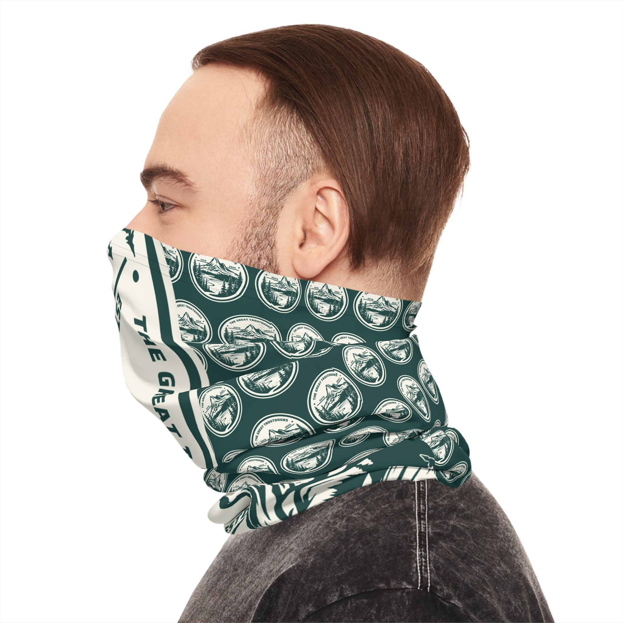 Neck Gaiter — 'The Great Troutdoors' Fishing Pattern Tube Scarf
