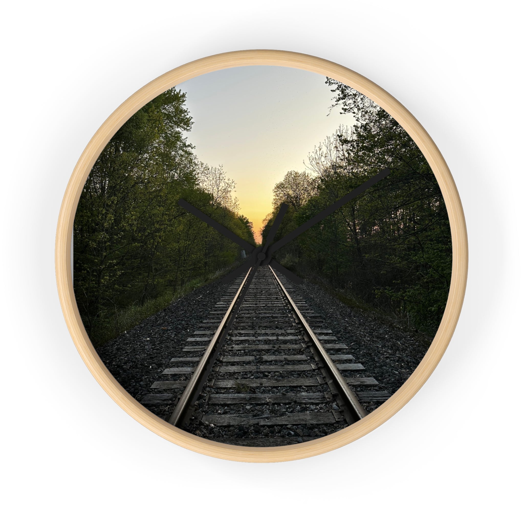 Bison Wall Clock - Winter Forest Wall Clock - Railroad Sunset Wall Clock --- Rustic Wildlife Décor for Cabin, Lodge & Nature Lovers