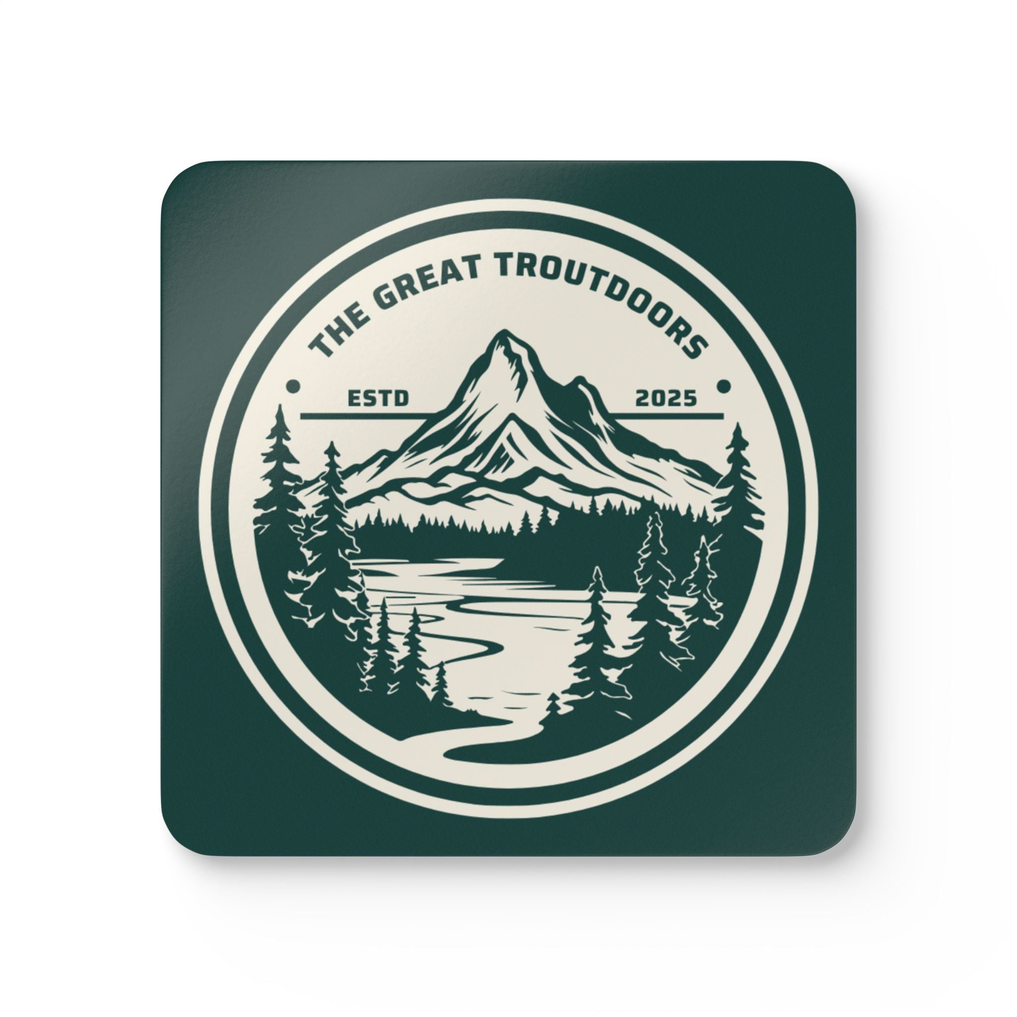 The Great Troutdoors Cork Coasters set