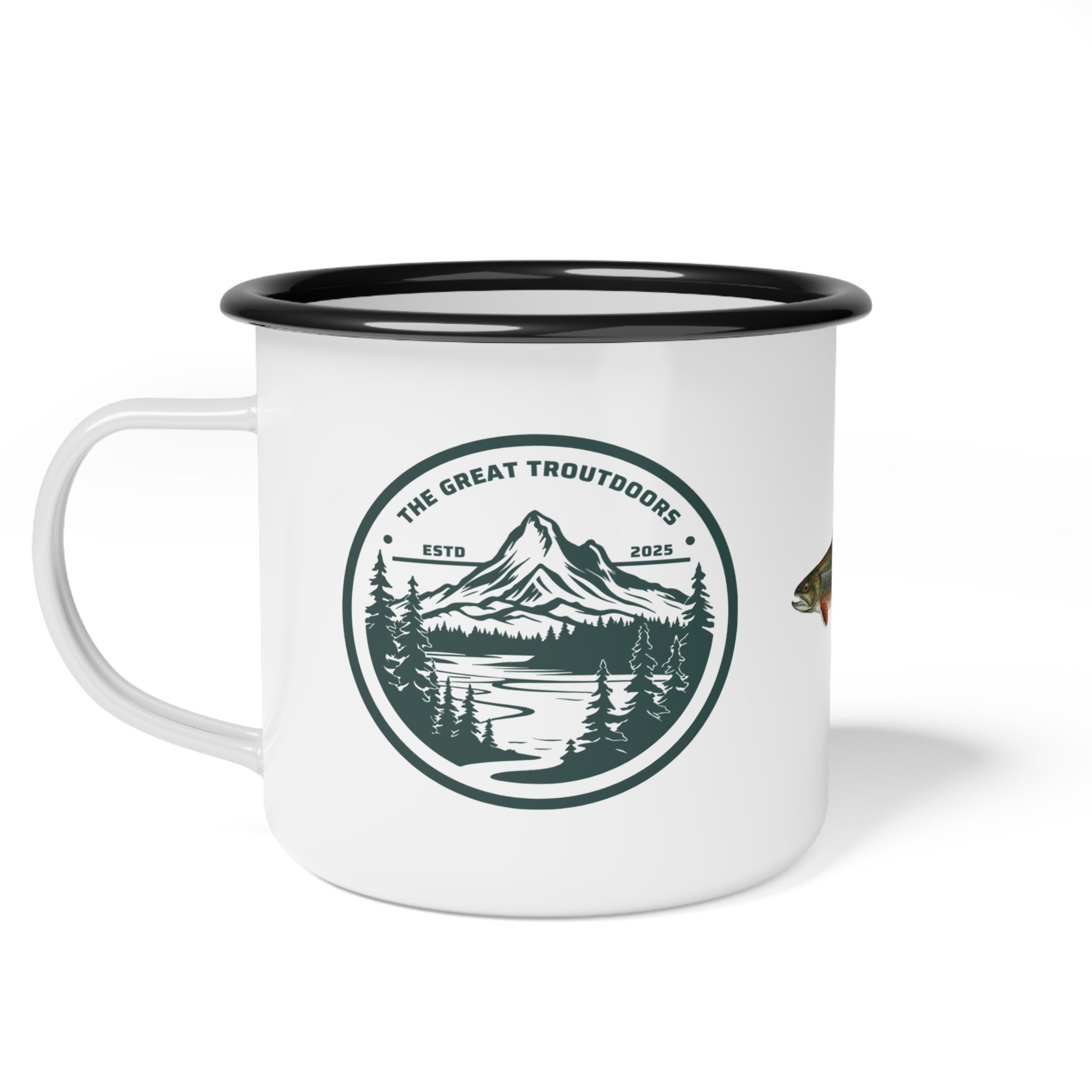The Great Troutdoors Enamel Camp Cup - Brook Trout Edition