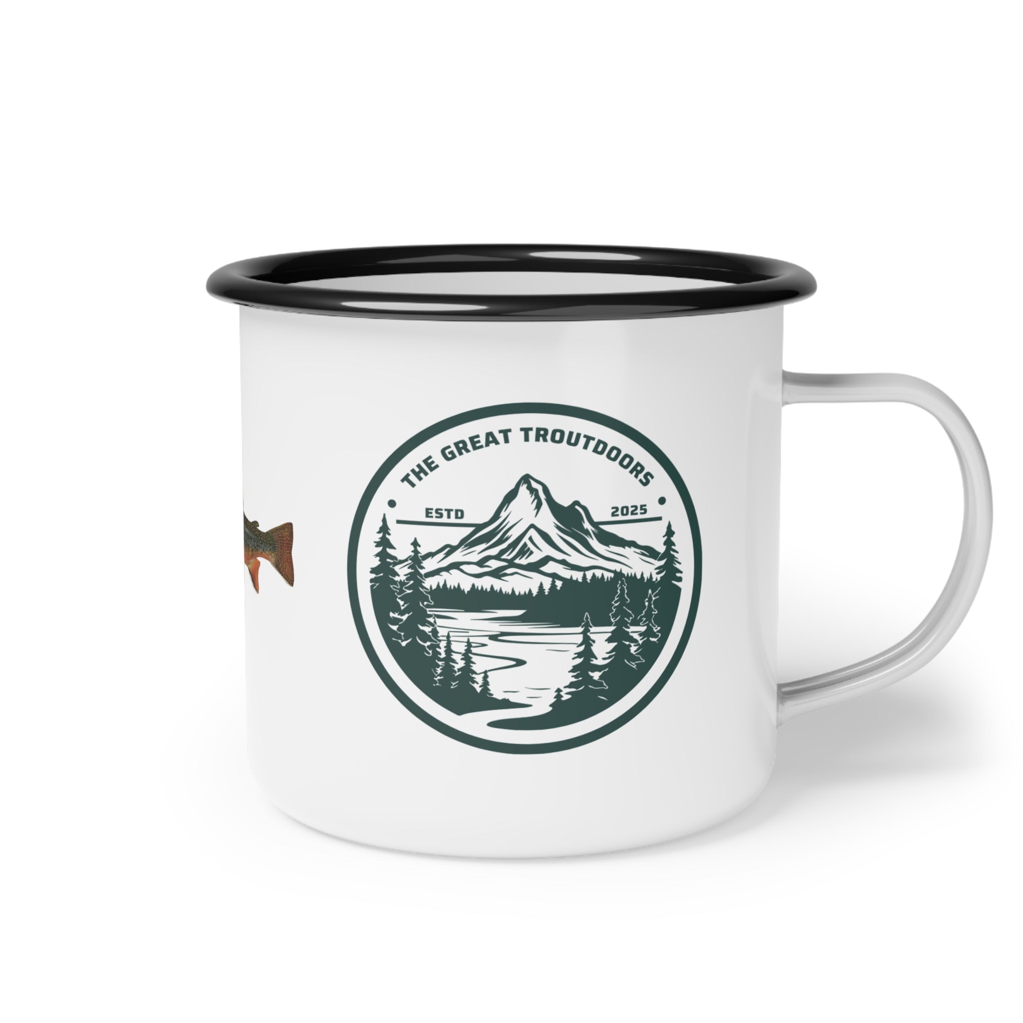 The Great Troutdoors Enamel Camp Cup - Brook Trout Edition