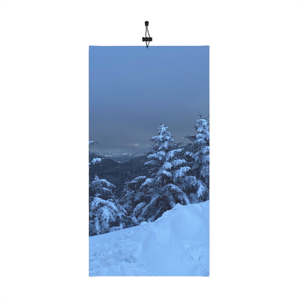 Winter Snowy Forest Neck Gaiter with Drawstring – Cozy Ski & Cold-Weather Face Mask