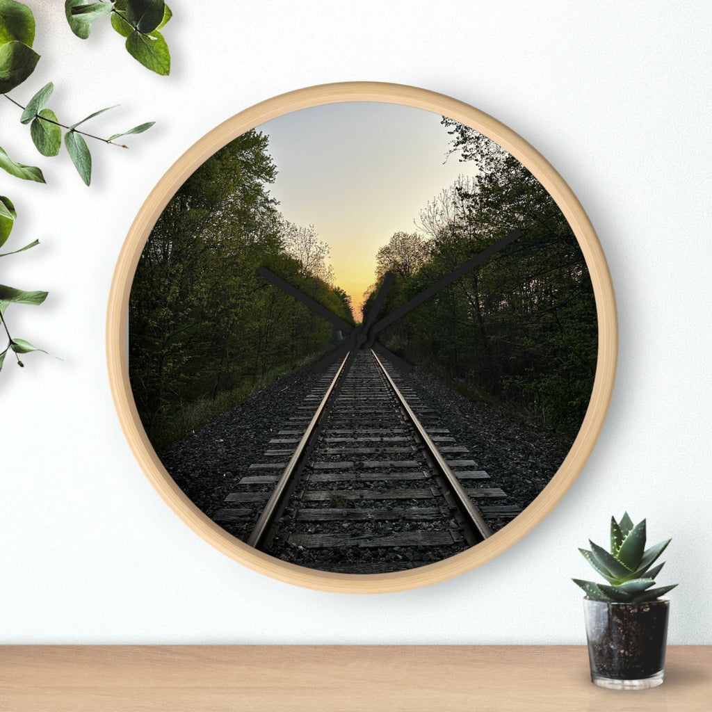 Bison Wall Clock - Winter Forest Wall Clock - Railroad Sunset Wall Clock --- Rustic Wildlife Décor for Cabin, Lodge & Nature Lovers