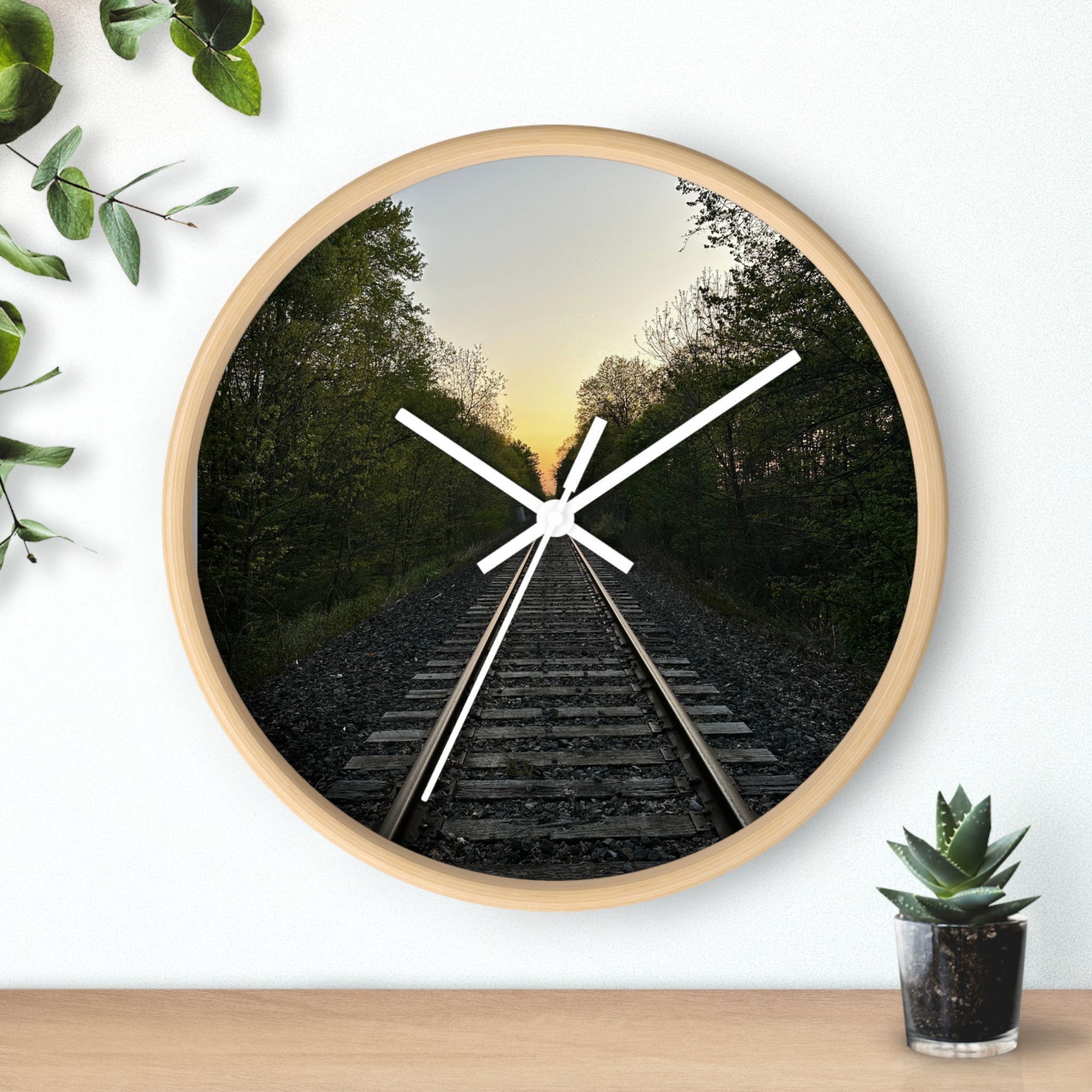 Bison Wall Clock - Winter Forest Wall Clock - Railroad Sunset Wall Clock --- Rustic Wildlife Décor for Cabin, Lodge & Nature Lovers