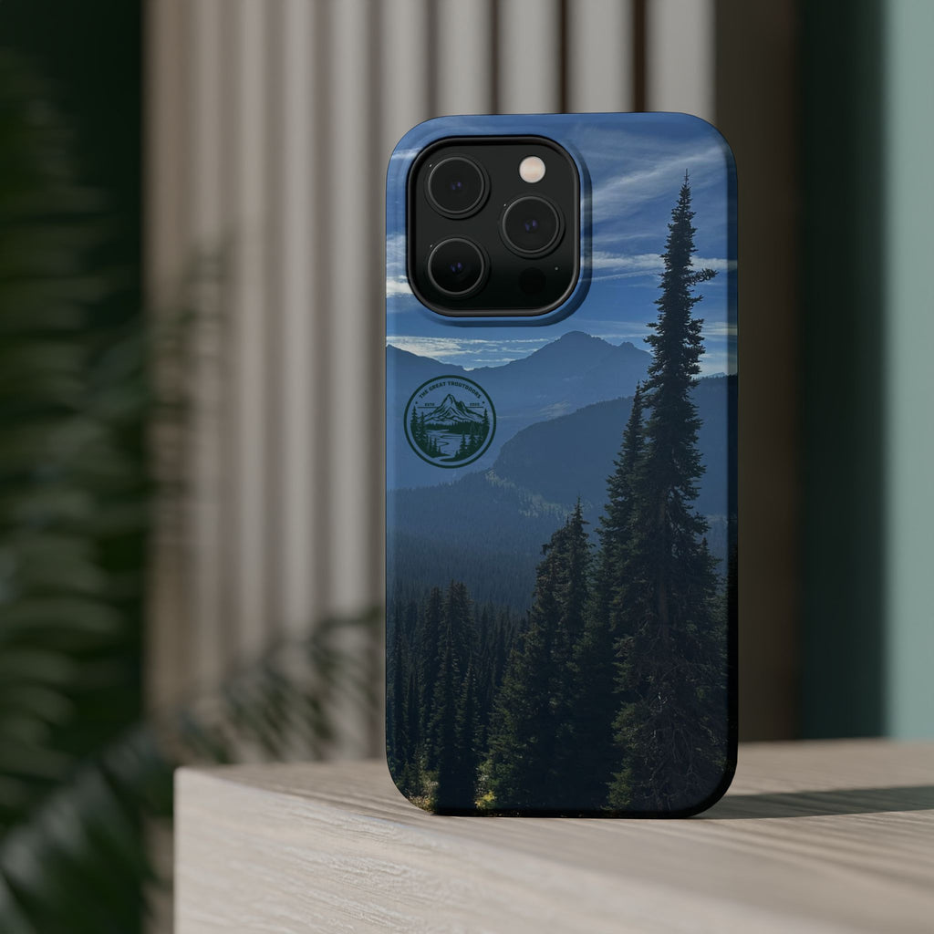 MagSafe Durable Shockproof iPhone Case --- Glacier Mountain Pine