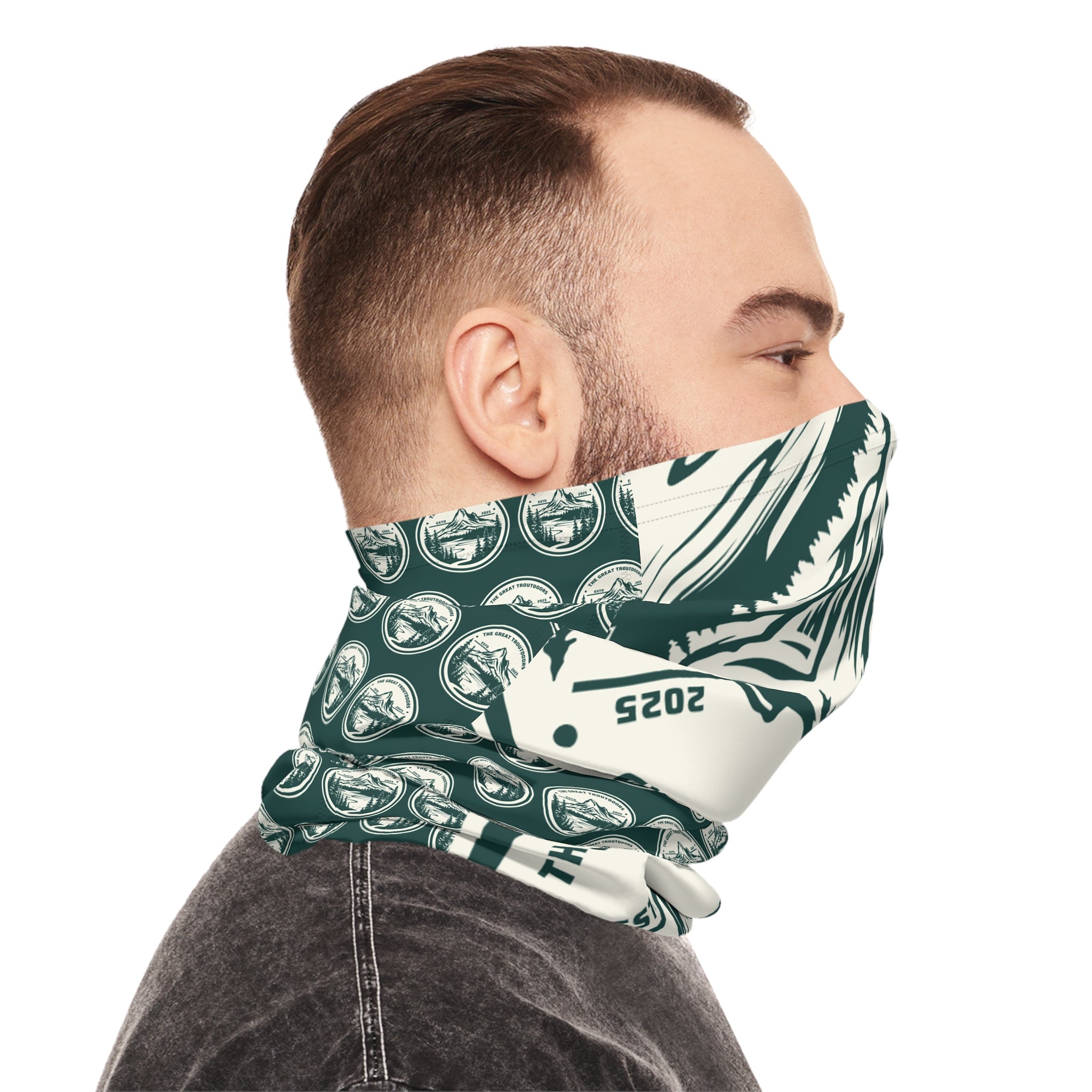 Neck Gaiter — 'The Great Troutdoors' Fishing Pattern Tube Scarf