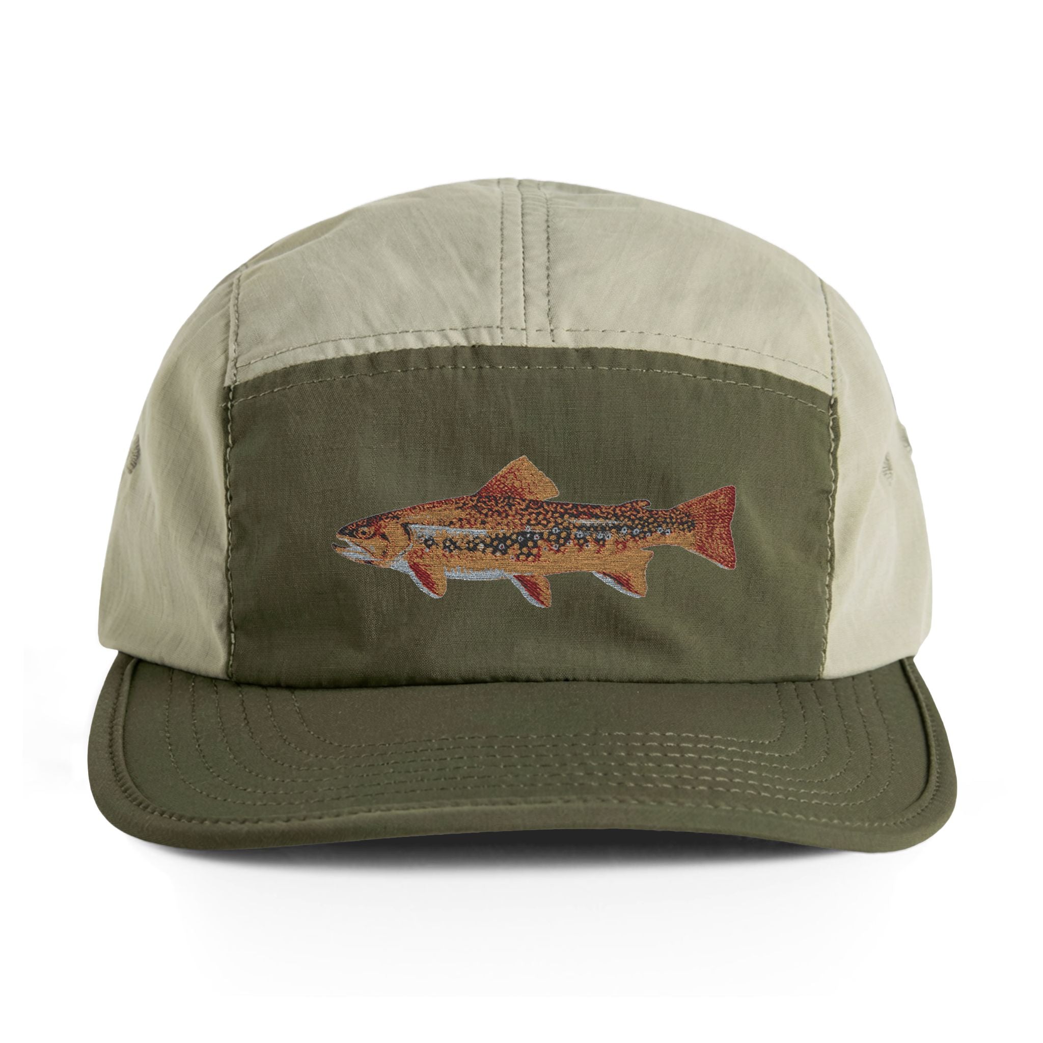 Trout Embroidered Nylon Cap – Fishing Hat with Brook Trout Patch