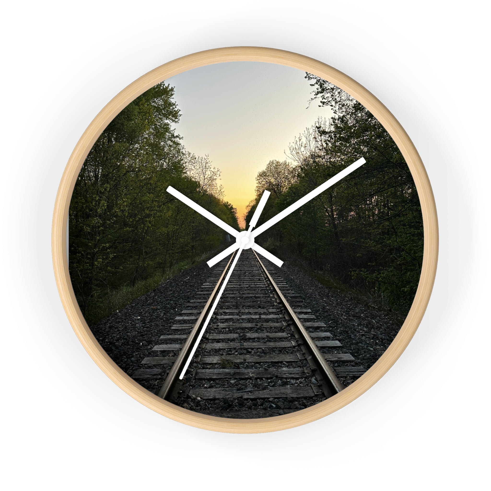 Bison Wall Clock - Winter Forest Wall Clock - Railroad Sunset Wall Clock --- Rustic Wildlife Décor for Cabin, Lodge & Nature Lovers