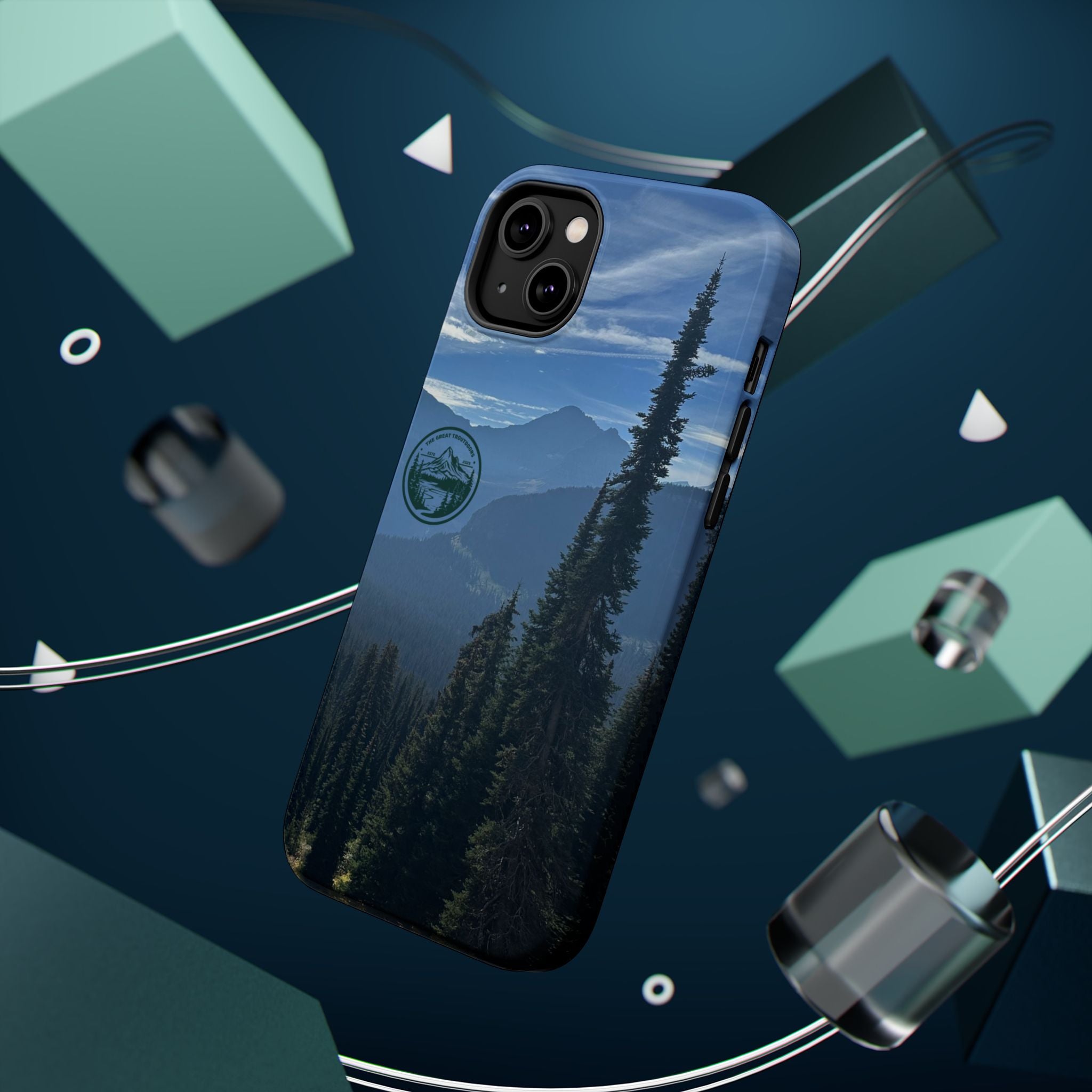 MagSafe Durable Shockproof iPhone Case --- Glacier Mountain Pine