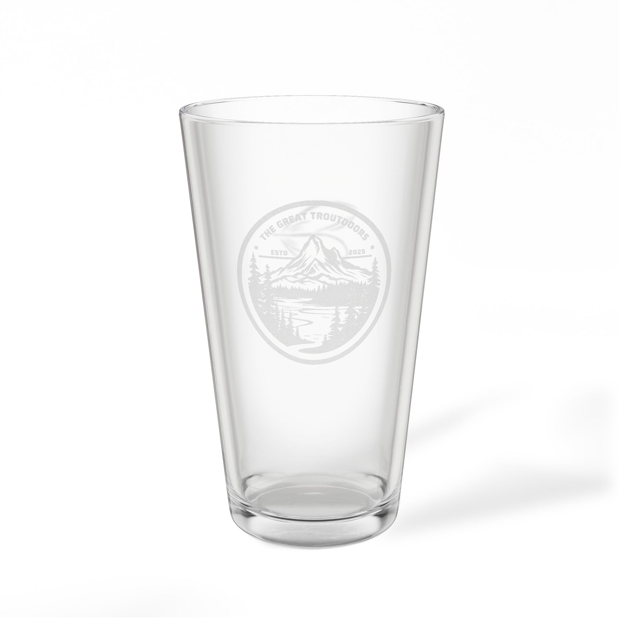 The Great Troutdoors Engraved Pint Mixing Glass - 16oz