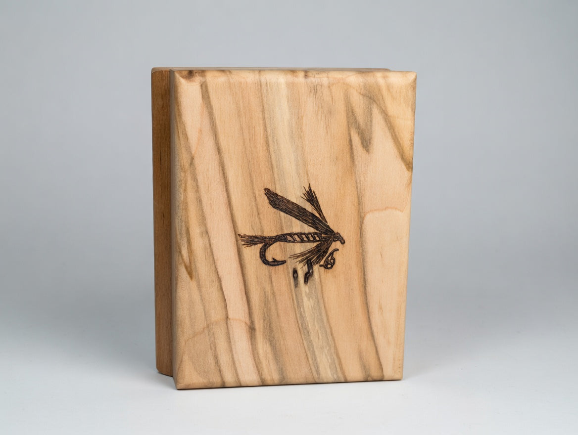 Engraved Wooden Fly Box