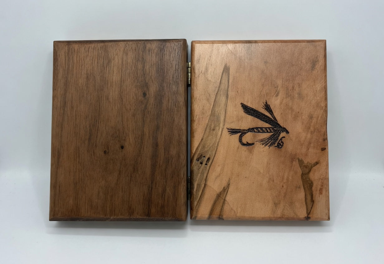 Engraved Wooden Fly Box