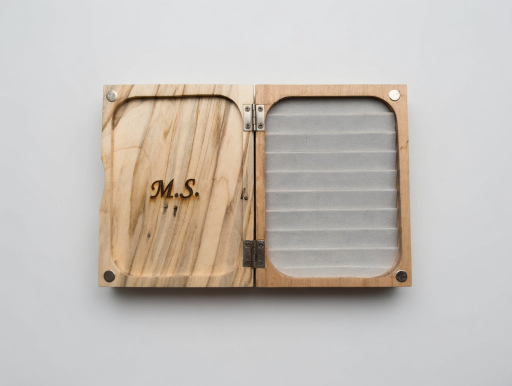 Engraved Wooden Fly Box